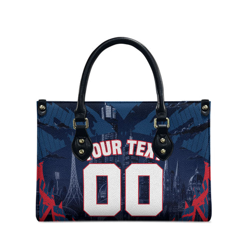 Personalised Melbourne Demons Football Leather Bag Fierce Devil Mascot 3D Grunge City Art
