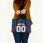 Personalised Melbourne Demons Football Leather Bag Fierce Devil Mascot 3D Grunge City Art