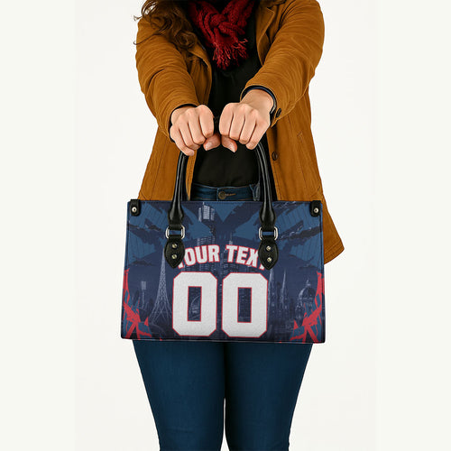 Personalised Melbourne Demons Football Leather Bag Fierce Devil Mascot 3D Grunge City Art