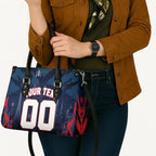 Personalised Melbourne Demons Football Leather Bag Fierce Devil Mascot 3D Grunge City Art