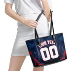 Personalised Melbourne Demons Football Leather Tote Bag Fierce Devil Mascot 3D Grunge City Art