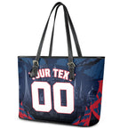 Personalised Melbourne Demons Football Leather Tote Bag Fierce Devil Mascot 3D Grunge City Art