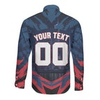 Personalised Melbourne Demons Football Long Sleeve Button Shirt Fierce Devil Mascot 3D Grunge City Art
