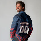 Personalised Melbourne Demons Football Long Sleeve Polo Shirt Fierce Devil Mascot 3D Grunge City Art