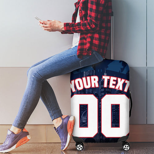 Personalised Melbourne Demons Football Luggage Cover Fierce Devil Mascot 3D Grunge City Art