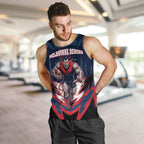 Personalised Melbourne Demons Football Men Tank Top Fierce Devil Mascot 3D Grunge City Art