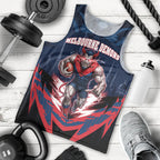 Personalised Melbourne Demons Football Men Tank Top Fierce Devil Mascot 3D Grunge City Art