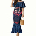 Personalised Melbourne Demons Football Mermaid Dress Fierce Devil Mascot 3D Grunge City Art
