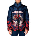 Personalised Melbourne Demons Football Padded Jacket Fierce Devil Mascot 3D Grunge City Art