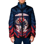 Personalised Melbourne Demons Football Padded Jacket Fierce Devil Mascot 3D Grunge City Art