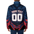Personalised Melbourne Demons Football Padded Jacket Fierce Devil Mascot 3D Grunge City Art