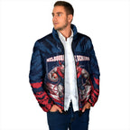 Personalised Melbourne Demons Football Padded Jacket Fierce Devil Mascot 3D Grunge City Art