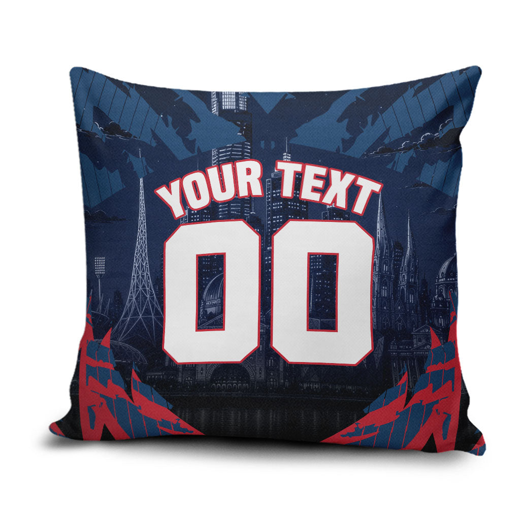 Personalised Melbourne Demons Football Pillow Cover Fierce Devil Mascot 3D Grunge City Art