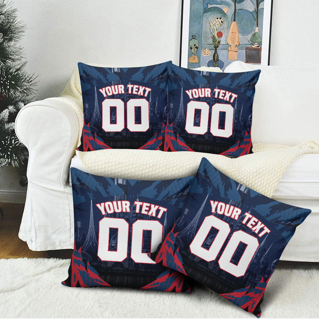 Personalised Melbourne Demons Football Pillow Cover Fierce Devil Mascot 3D Grunge City Art