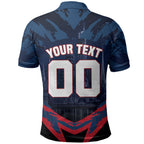 Personalised Melbourne Demons Football Polo Shirt Fierce Devil Mascot 3D Grunge City Art
