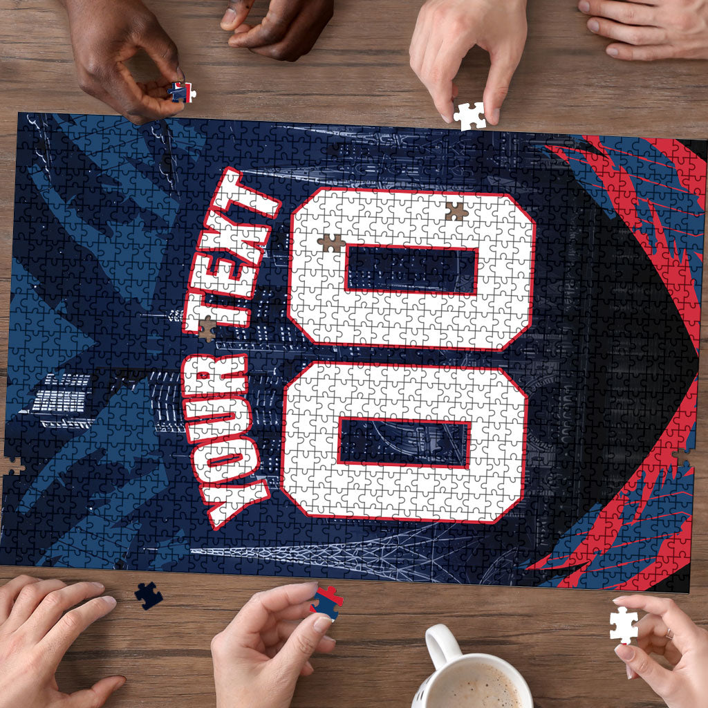 Personalised Melbourne Demons Football Puzzle Fierce Devil Mascot 3D Grunge City Art