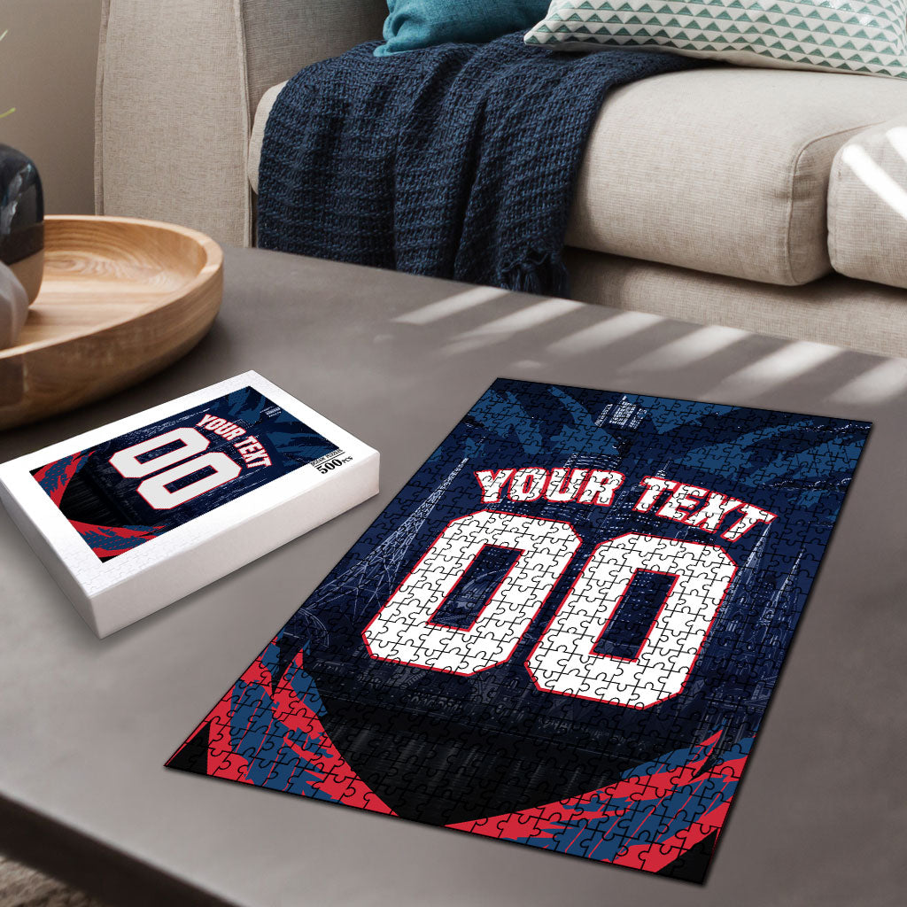 Personalised Melbourne Demons Football Puzzle Fierce Devil Mascot 3D Grunge City Art