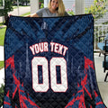 Personalised Melbourne Demons Football Quilt Fierce Devil Mascot 3D Grunge City Art