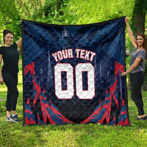 Personalised Melbourne Demons Football Quilt Fierce Devil Mascot 3D Grunge City Art