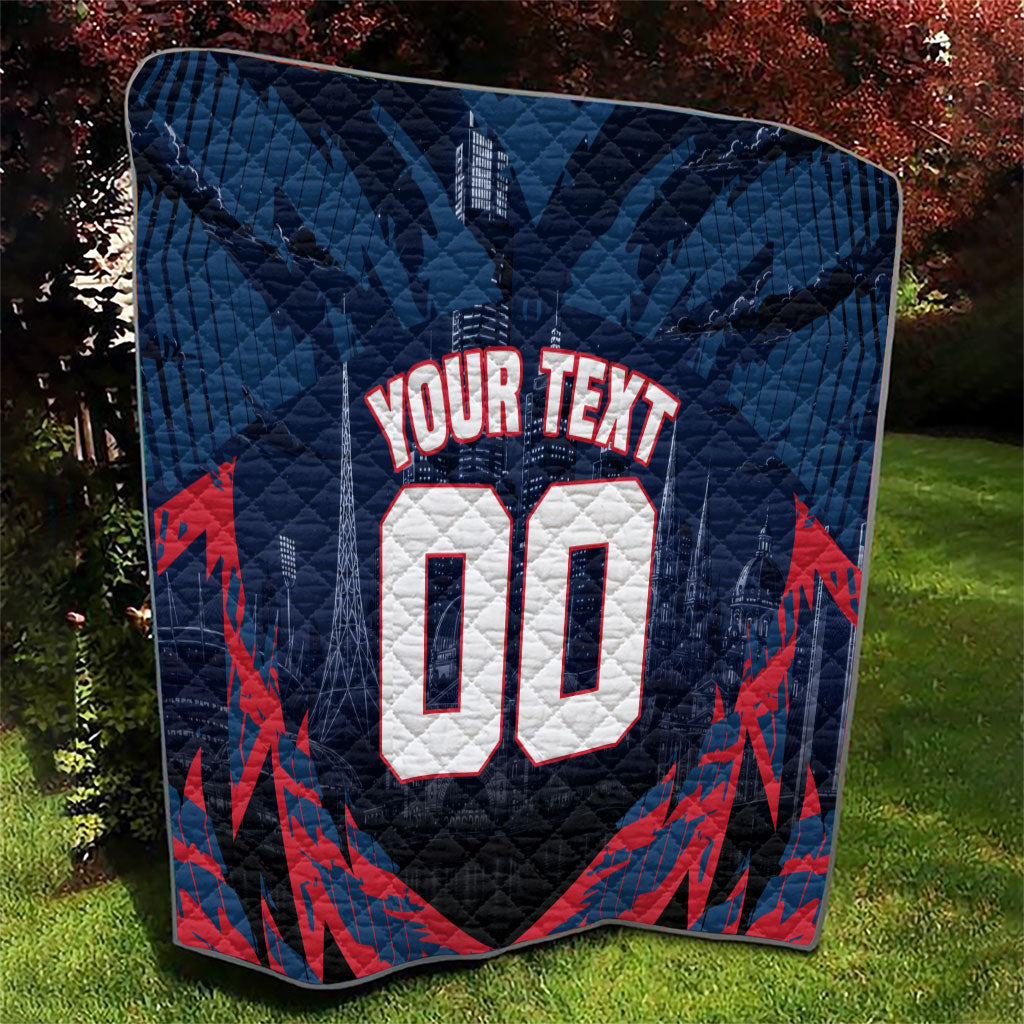 Personalised Melbourne Demons Football Quilt Fierce Devil Mascot 3D Grunge City Art