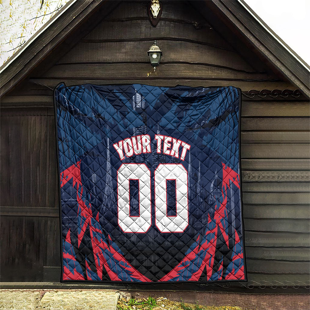 Personalised Melbourne Demons Football Quilt Fierce Devil Mascot 3D Grunge City Art