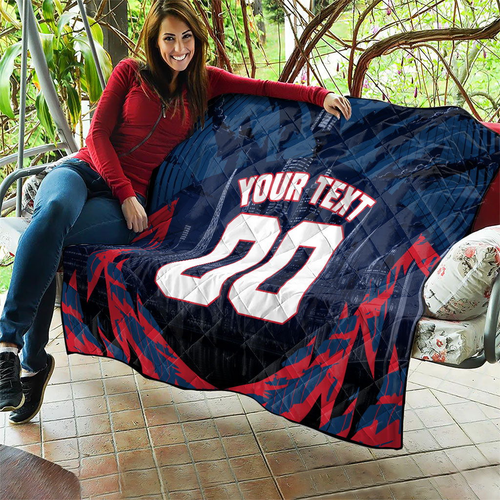 Personalised Melbourne Demons Football Quilt Fierce Devil Mascot 3D Grunge City Art