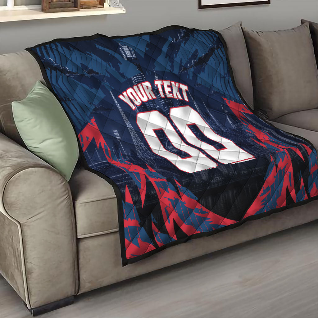Personalised Melbourne Demons Football Quilt Fierce Devil Mascot 3D Grunge City Art