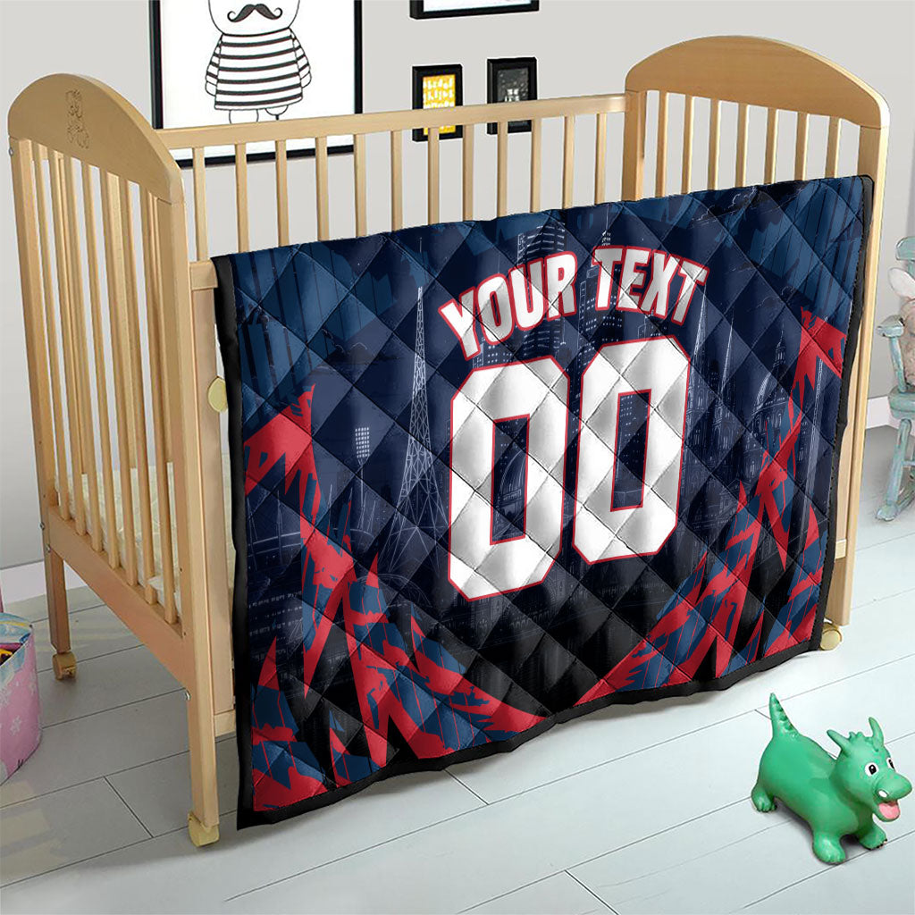 Personalised Melbourne Demons Football Quilt Fierce Devil Mascot 3D Grunge City Art
