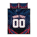 Personalised Melbourne Demons Football Quilt Bed Set Fierce Devil Mascot 3D Grunge City Art