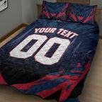 Personalised Melbourne Demons Football Quilt Bed Set Fierce Devil Mascot 3D Grunge City Art