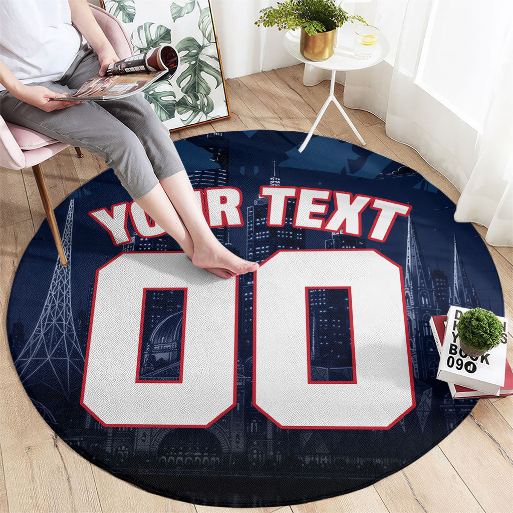 Personalised Melbourne Demons Football Round Carpet Fierce Devil Mascot 3D Grunge City Art