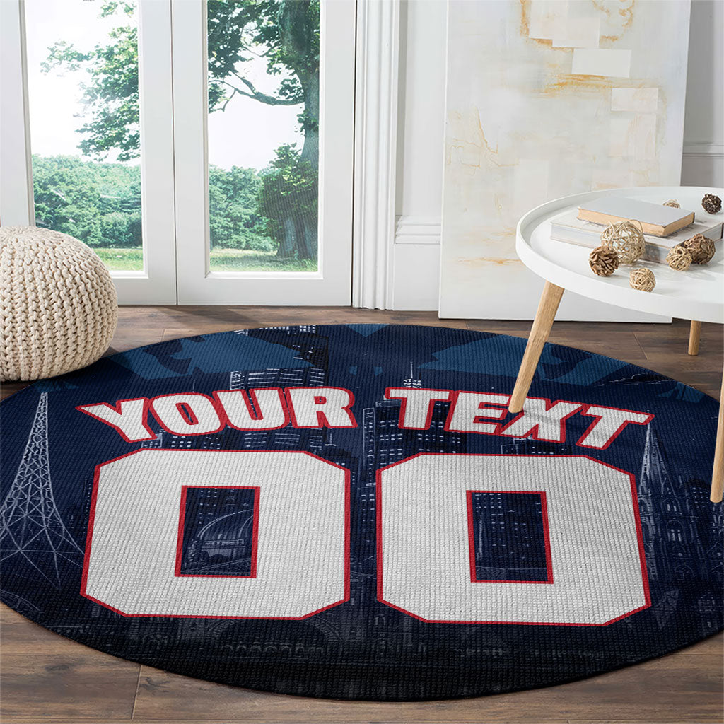 Personalised Melbourne Demons Football Round Carpet Fierce Devil Mascot 3D Grunge City Art