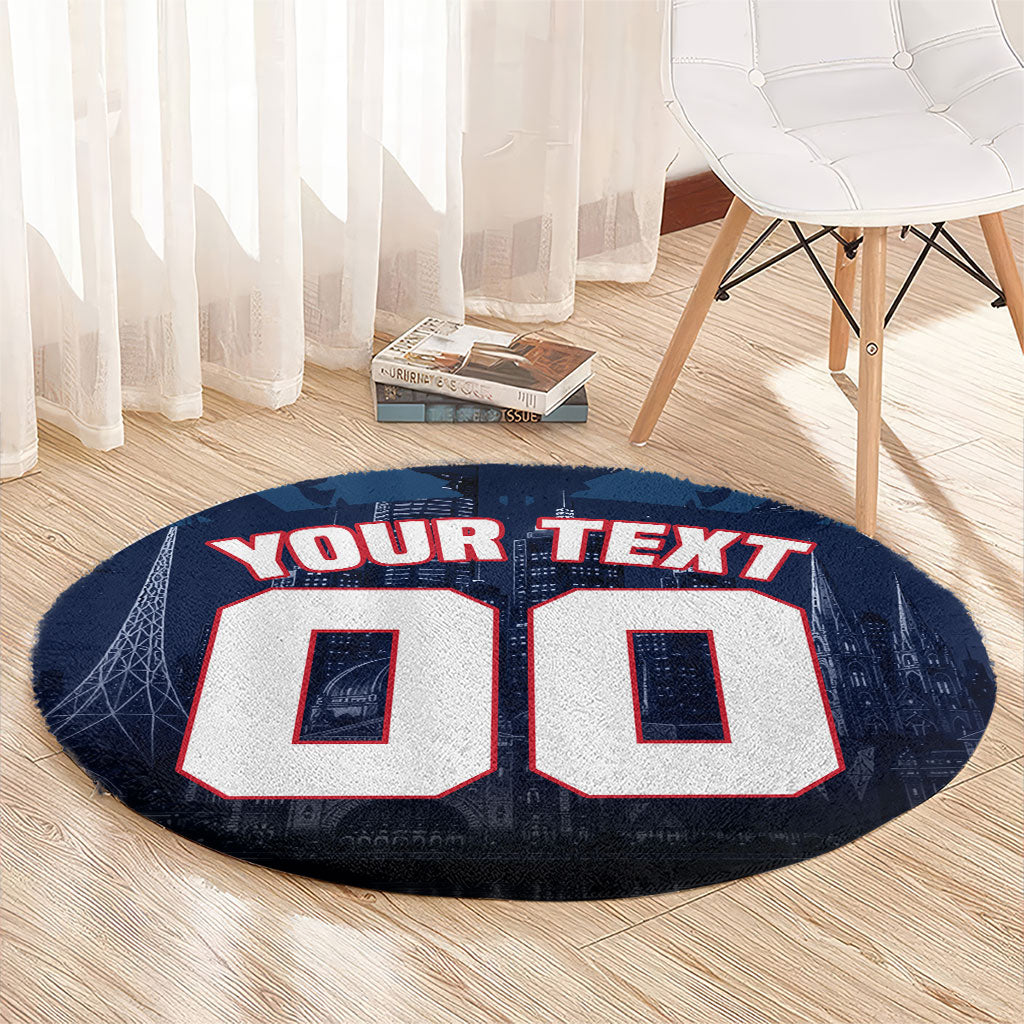Personalised Melbourne Demons Football Round Carpet Fierce Devil Mascot 3D Grunge City Art