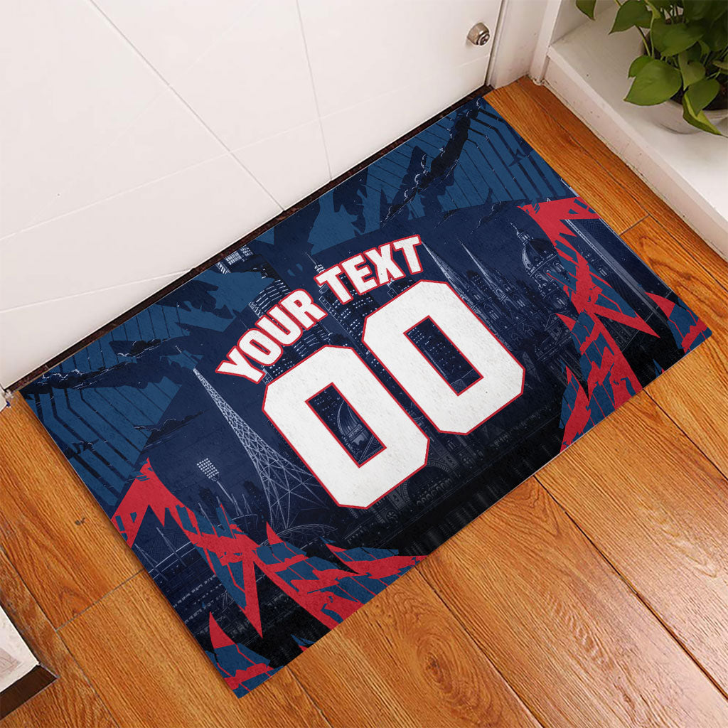 Personalised Melbourne Demons Football Rubber Doormat Fierce Devil Mascot 3D Grunge City Art