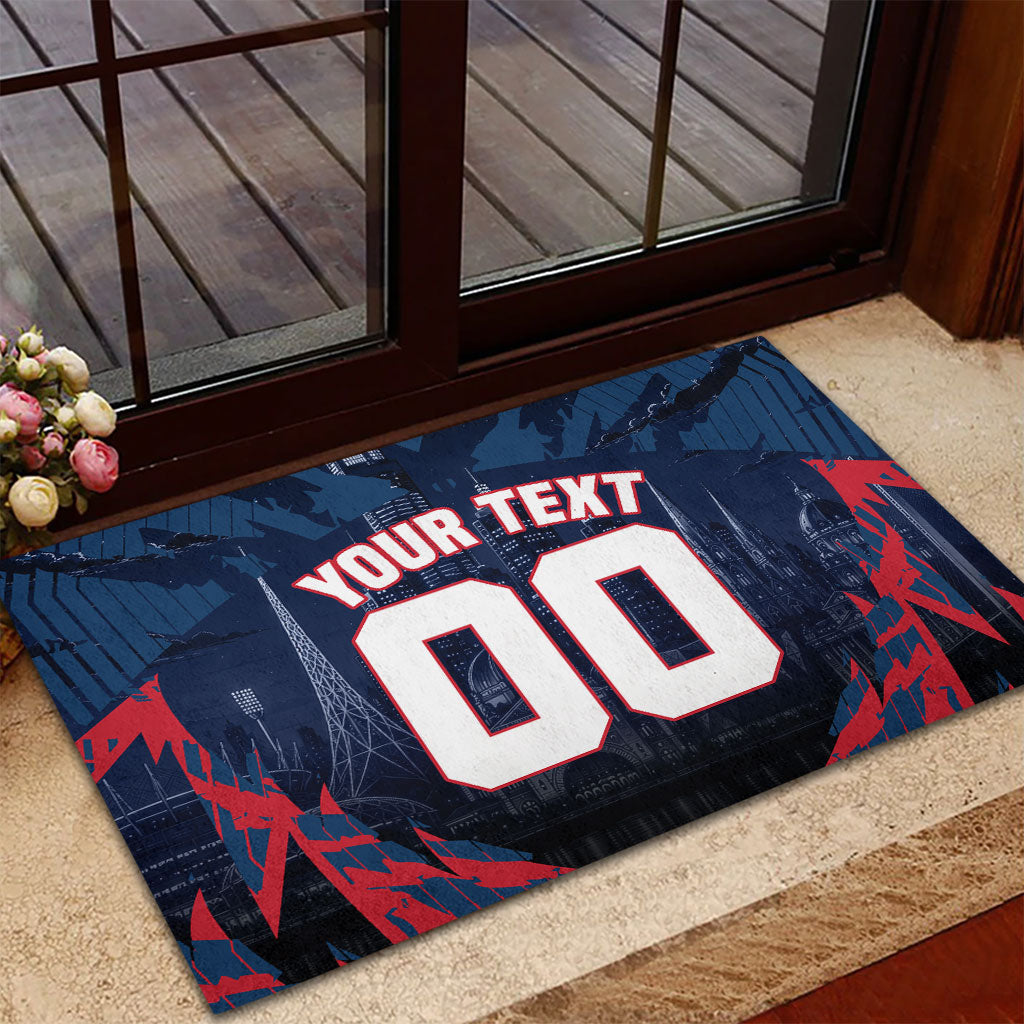 Personalised Melbourne Demons Football Rubber Doormat Fierce Devil Mascot 3D Grunge City Art