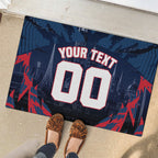 Personalised Melbourne Demons Football Rubber Doormat Fierce Devil Mascot 3D Grunge City Art