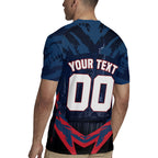 Personalised Melbourne Demons Football Rugby Jersey Fierce Devil Mascot 3D Grunge City Art