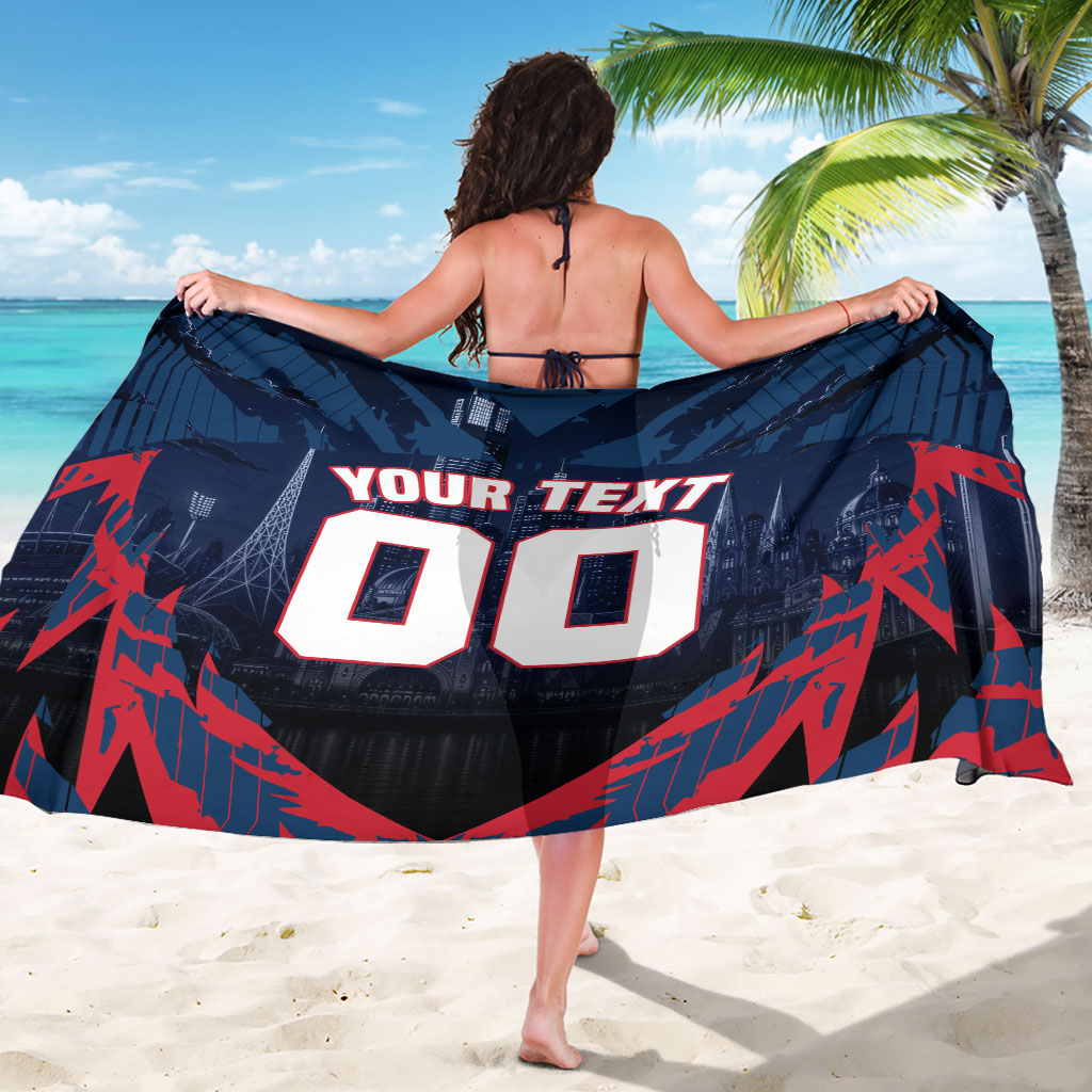 Personalised Melbourne Demons Football Sarong Fierce Devil Mascot 3D Grunge City Art