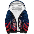 Personalised Melbourne Demons Football Sherpa Hoodie Fierce Devil Mascot 3D Grunge City Art