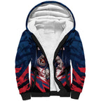 Personalised Melbourne Demons Football Sherpa Hoodie Fierce Devil Mascot 3D Grunge City Art