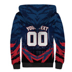 Personalised Melbourne Demons Football Sherpa Hoodie Fierce Devil Mascot 3D Grunge City Art