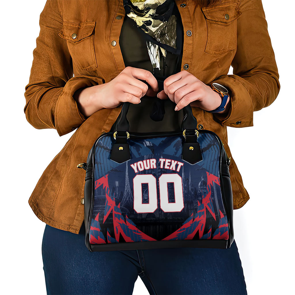 Personalised Melbourne Demons Football Shoulder Handbag Fierce Devil Mascot 3D Grunge City Art
