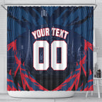 Personalised Melbourne Demons Football Shower Curtain Fierce Devil Mascot 3D Grunge City Art