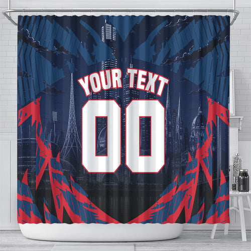 Personalised Melbourne Demons Football Shower Curtain Fierce Devil Mascot 3D Grunge City Art
