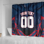 Personalised Melbourne Demons Football Shower Curtain Fierce Devil Mascot 3D Grunge City Art