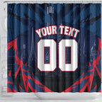 Personalised Melbourne Demons Football Shower Curtain Fierce Devil Mascot 3D Grunge City Art