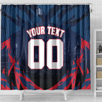 Personalised Melbourne Demons Football Shower Curtain Fierce Devil Mascot 3D Grunge City Art