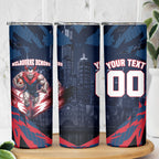 Personalised Melbourne Demons Football Skinny Tumbler Fierce Devil Mascot 3D Grunge City Art