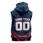 Personalised Melbourne Demons Football Sleeveless Hoodie Fierce Devil Mascot 3D Grunge City Art