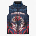 Personalised Melbourne Demons Football Sleeveless Puffer Jacket Fierce Devil Mascot 3D Grunge City Art